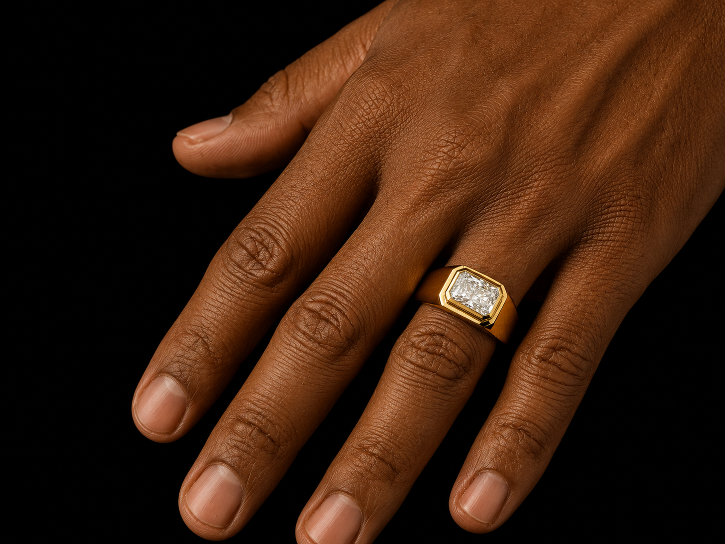14K Yellow Gold Lab-Grown Diamond Signet Ring Angelica Jewellers