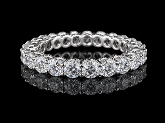 14K Yellow Gold Classic Eternity Band | 2.00 CTW VVS F+ Excellent Cut Lab-Grown Diamond Ring | 2.8 mm Angelica Jewellers