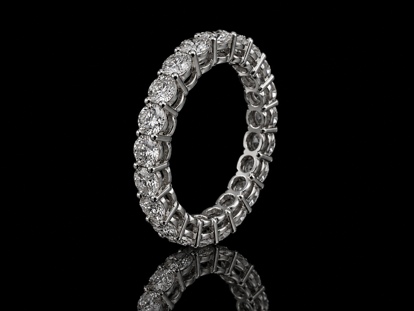 14K Yellow Gold Classic Eternity Band | 2.00 CTW VVS F+ Excellent Cut Lab-Grown Diamond Ring | 2.8 mm Angelica Jewellers