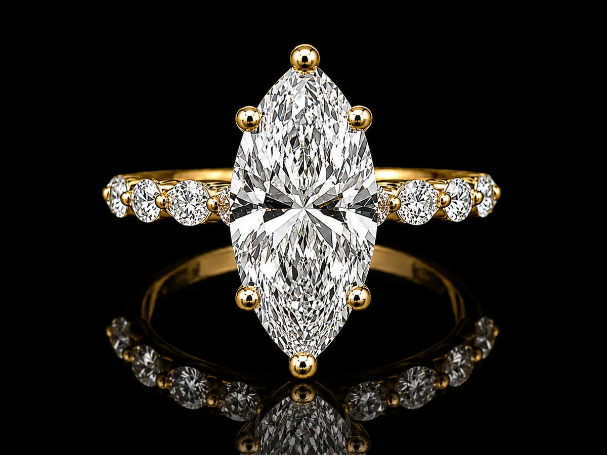 14K Yellow Gold Marquise Lab Diamond Engagement Ring – 2.99 CTW (Copy) Angelica Jewellers