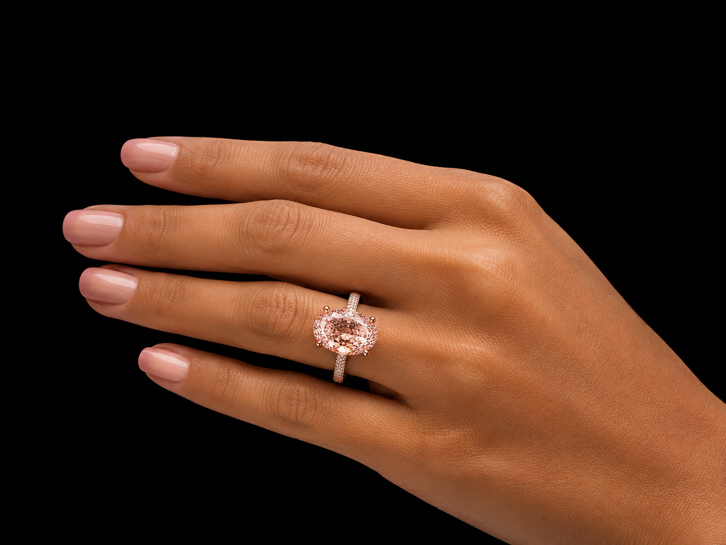 4 CT IGI Certified Light Pink Diamond Engagement Ring in 18kt Rose Gold Angelica Jewellers