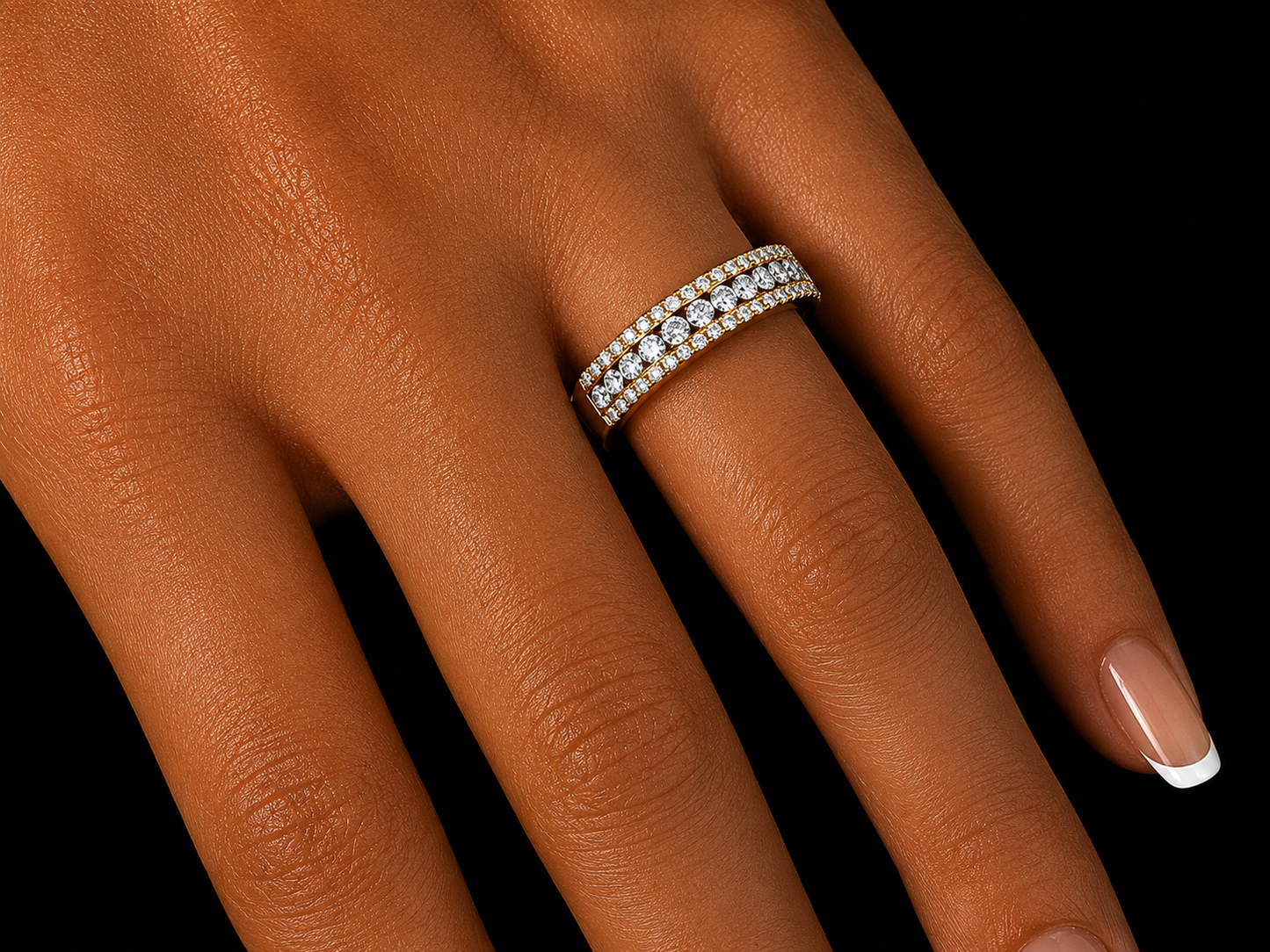 14K Yellow Gold Diamond Wedding Band – 0.70 CTW