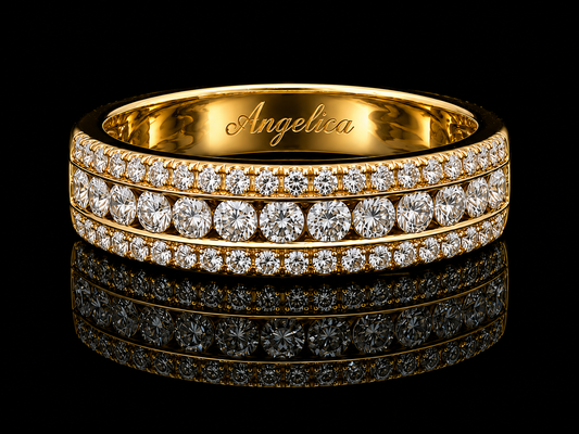 14K Yellow Gold Diamond Wedding Band – 0.70 CTW