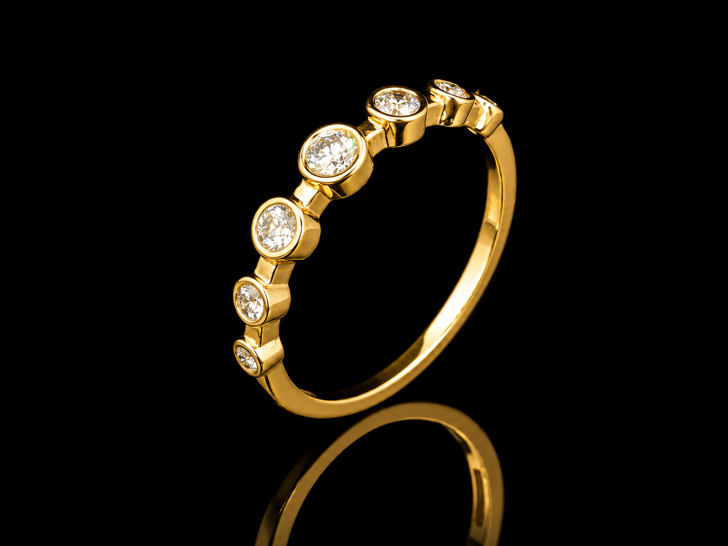 14K Yellow Gold Bezel-Set Diamond Ring – 0.26 CTW