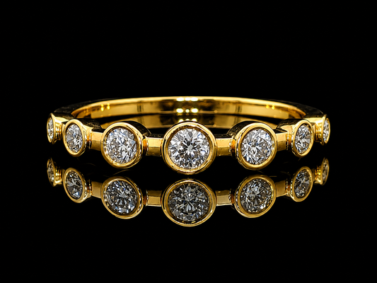 14K Yellow Gold Bezel-Set Diamond Ring – 0.26 CTW