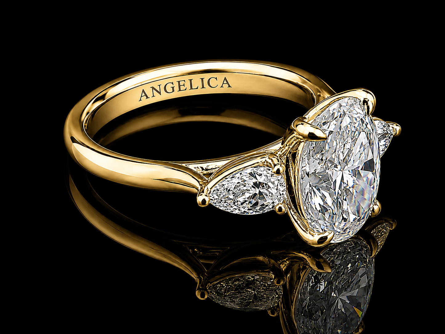 18K White Gold Trilogy Engagement Ring with 3.00 CT Elongated Cushion-Cut Diamond (Copy)