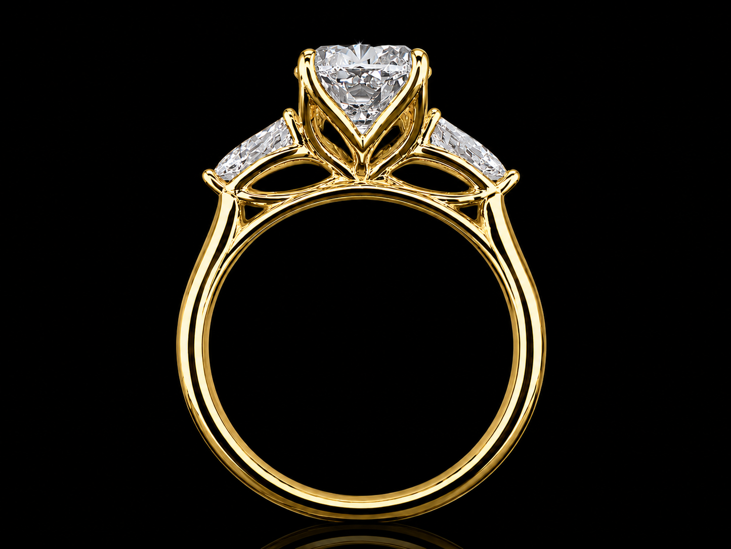 18K White Gold Trilogy Engagement Ring with 3.00 CT Elongated Cushion-Cut Diamond (Copy)