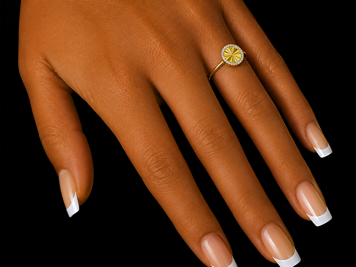 14K Yellow Gold Machine-Cut Signet Diamond Ring – 0.06 CTW