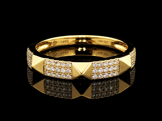 14K Yellow Gold Spike Diamond Band – 0.15 CTW