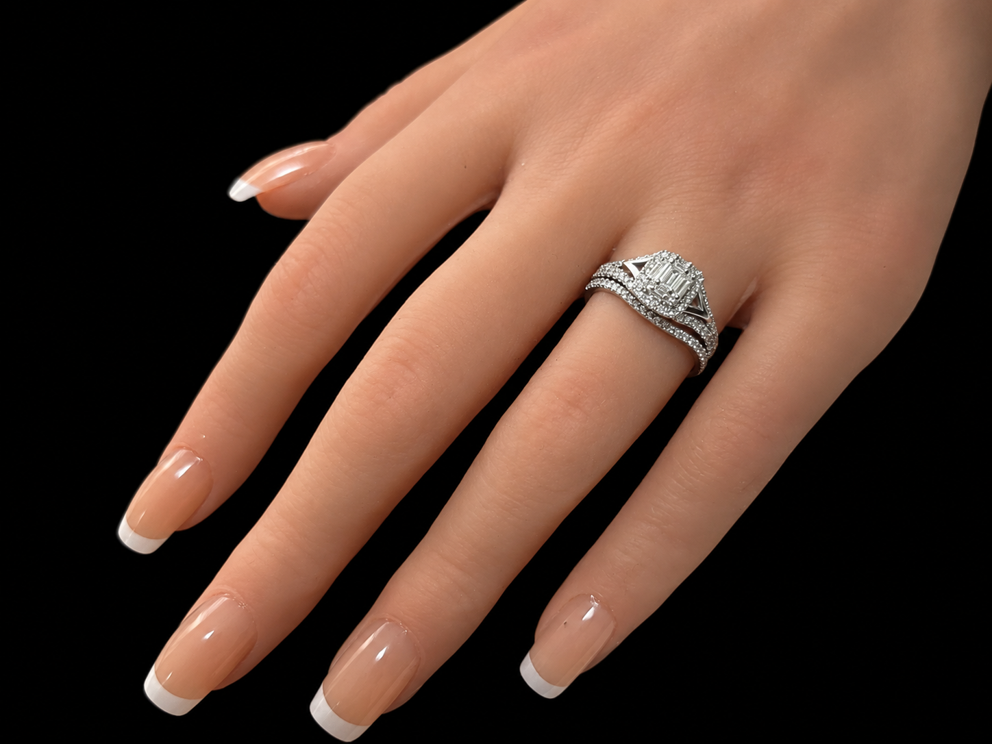 14K White Gold Diamond Bridal Set – 0.70 CTW Natural Diamonds Angelica Jewellers