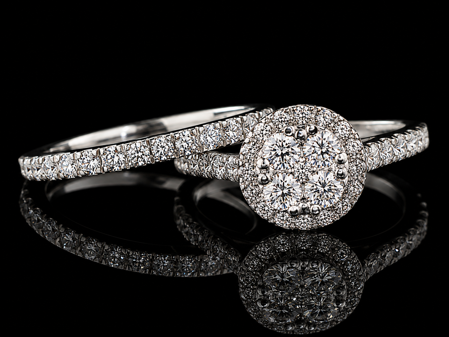 14K White Gold Diamond Bridal Set – 0.70 CTW Natural Diamonds (Copy) Angelica Jewellers