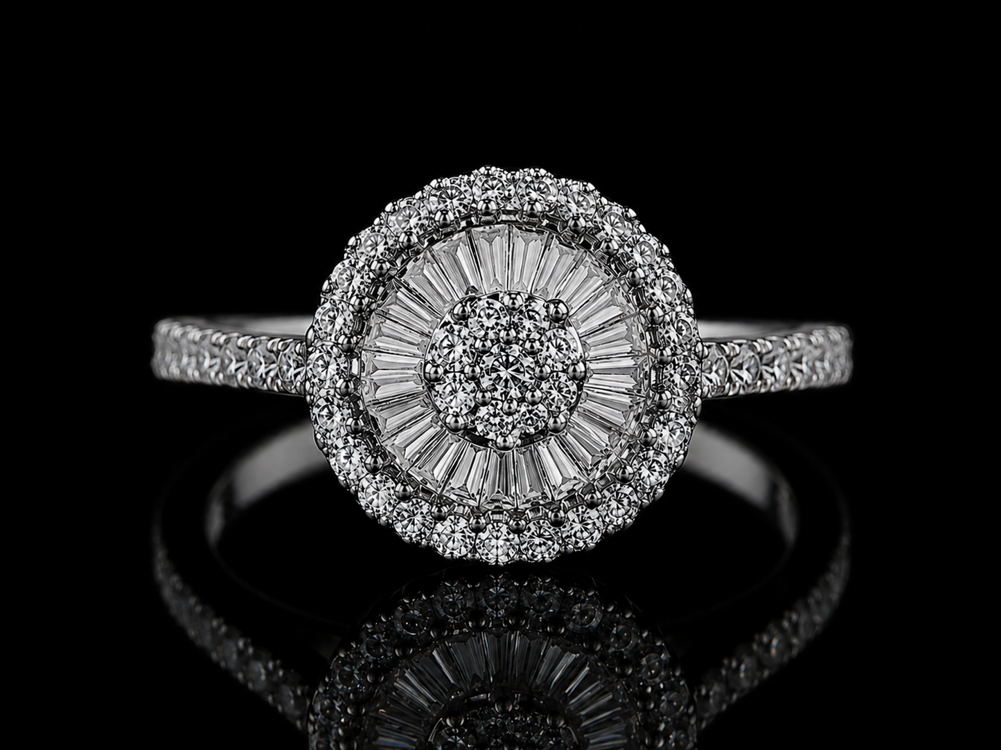 18K White Gold Diamond Halo Ring Angelica Jewellers