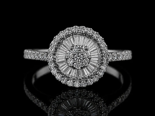 18K White Gold Diamond Halo Ring Angelica Jewellers