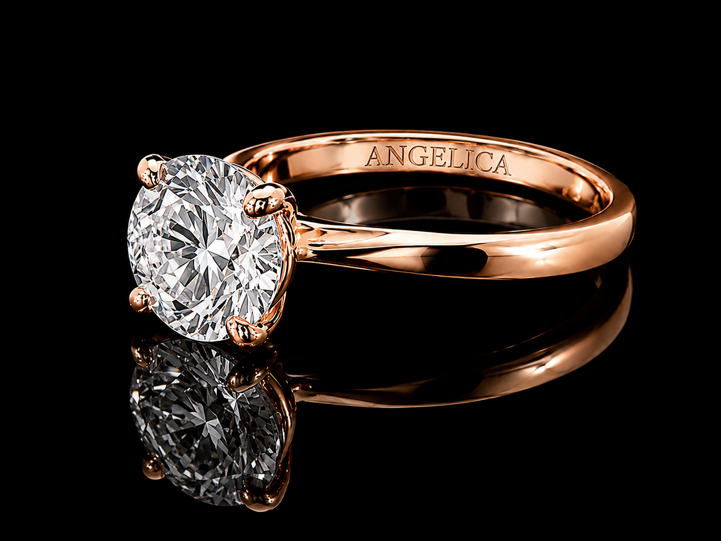14K Rose Gold Lab Diamond Round Brilliant Solitaire Engagement Ring – 1.50 ct – IGI Certified Angelica Jewellers