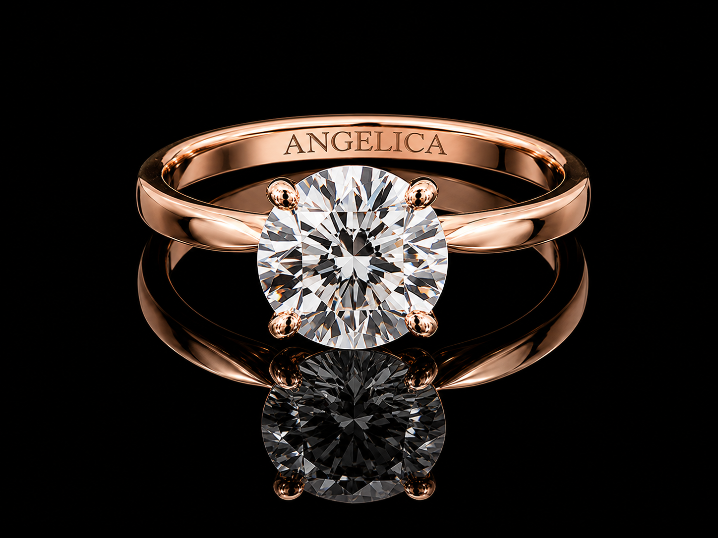 14K Rose Gold Lab Diamond Round Brilliant Solitaire Engagement Ring – 1.50 ct – IGI Certified Angelica Jewellers