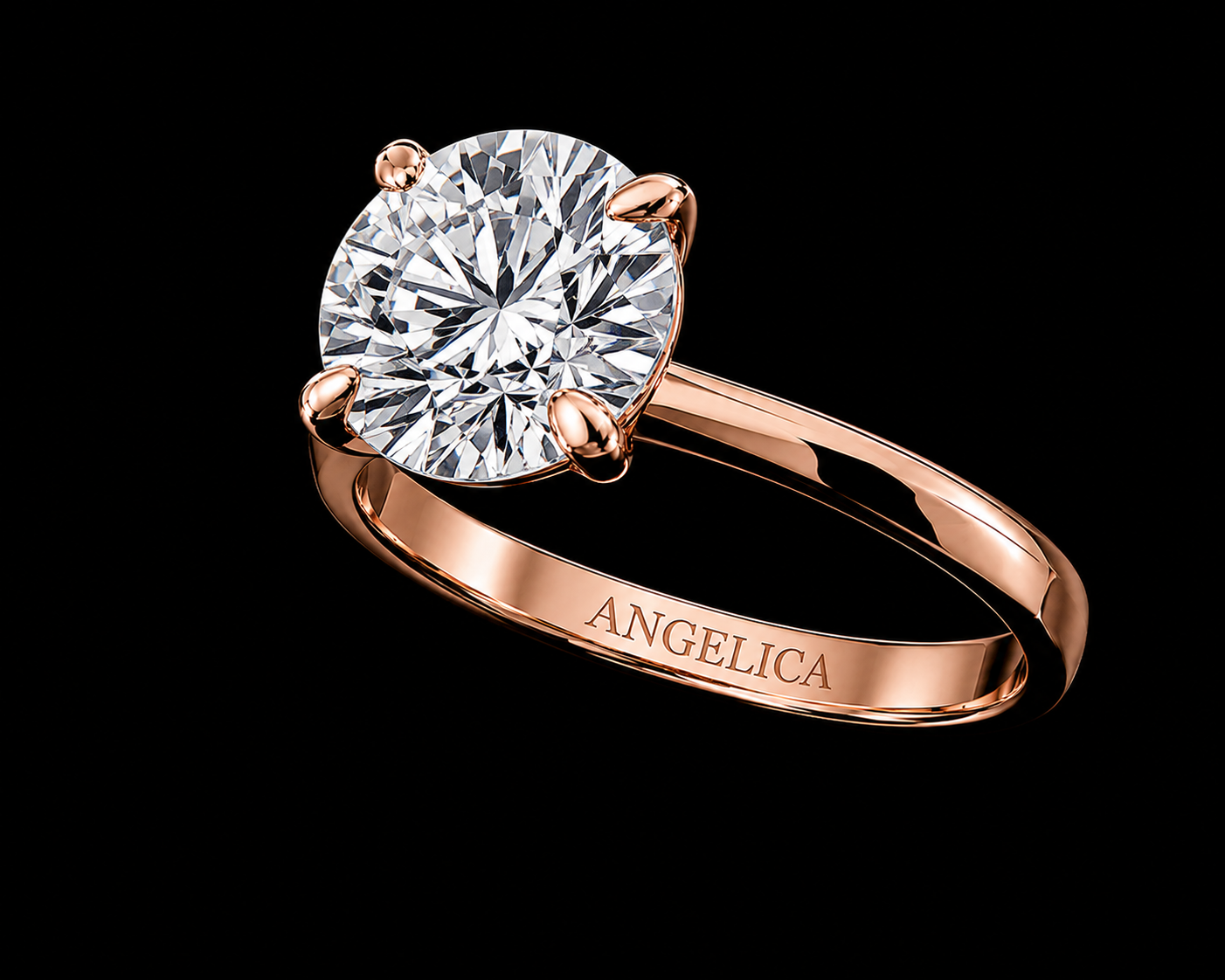 14K Rose Gold Lab Diamond Round Brilliant Solitaire Engagement Ring – 1.50 ct – IGI Certified Angelica Jewellers