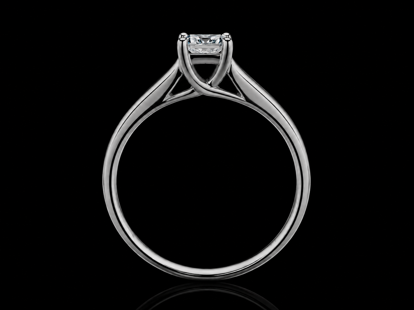 14K White Gold Princess Cut Solitaire Engagement Ring – 0.35 CT Natural Diamond Angelica Jewellers