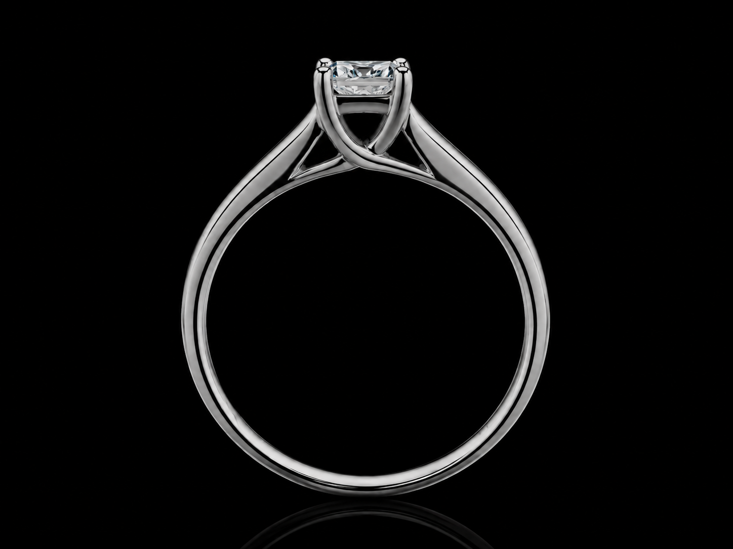14K White Gold Princess Cut Solitaire Engagement Ring – 0.35 CT Natural Diamond Angelica Jewellers