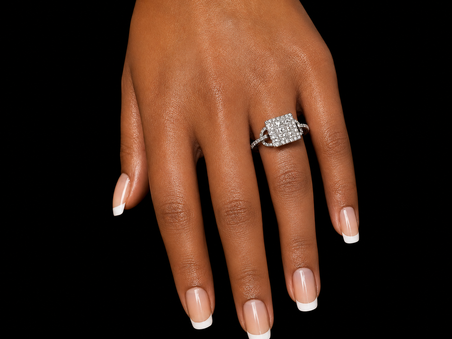 18K White Gold 9mm AA Pearl &amp; Diamond Bypass Ring – 0.60 CT Natural Diamonds (Copy) Angelica Jewellers