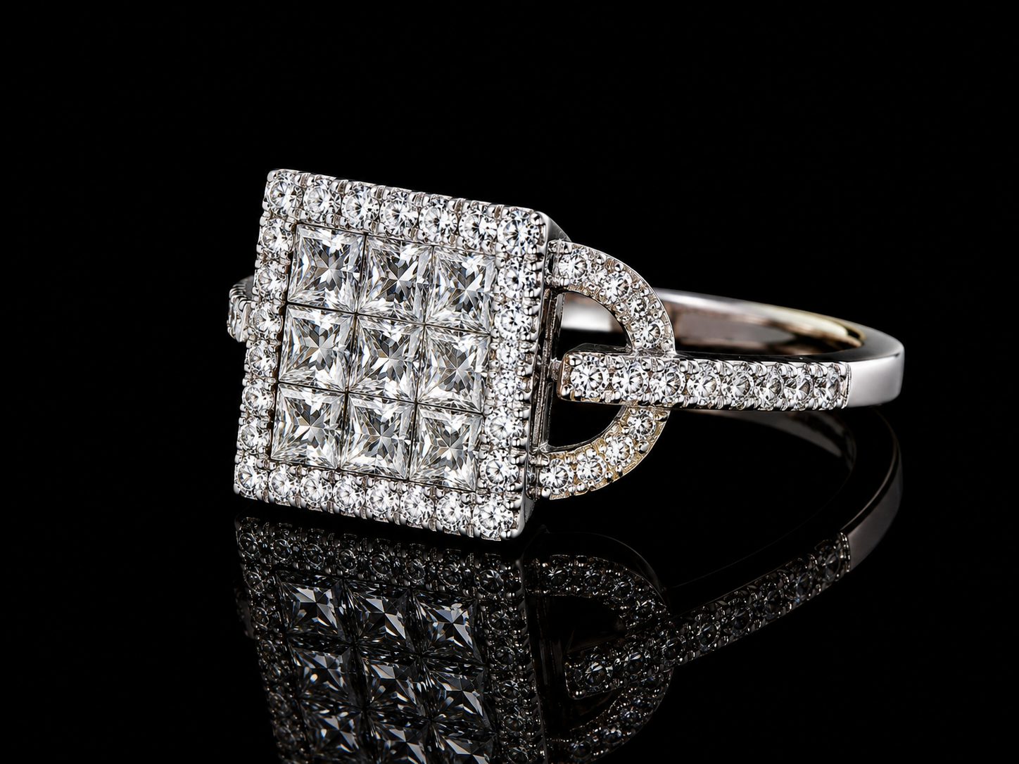 18K White Gold 9mm AA Pearl &amp; Diamond Bypass Ring – 0.60 CT Natural Diamonds (Copy) Angelica Jewellers