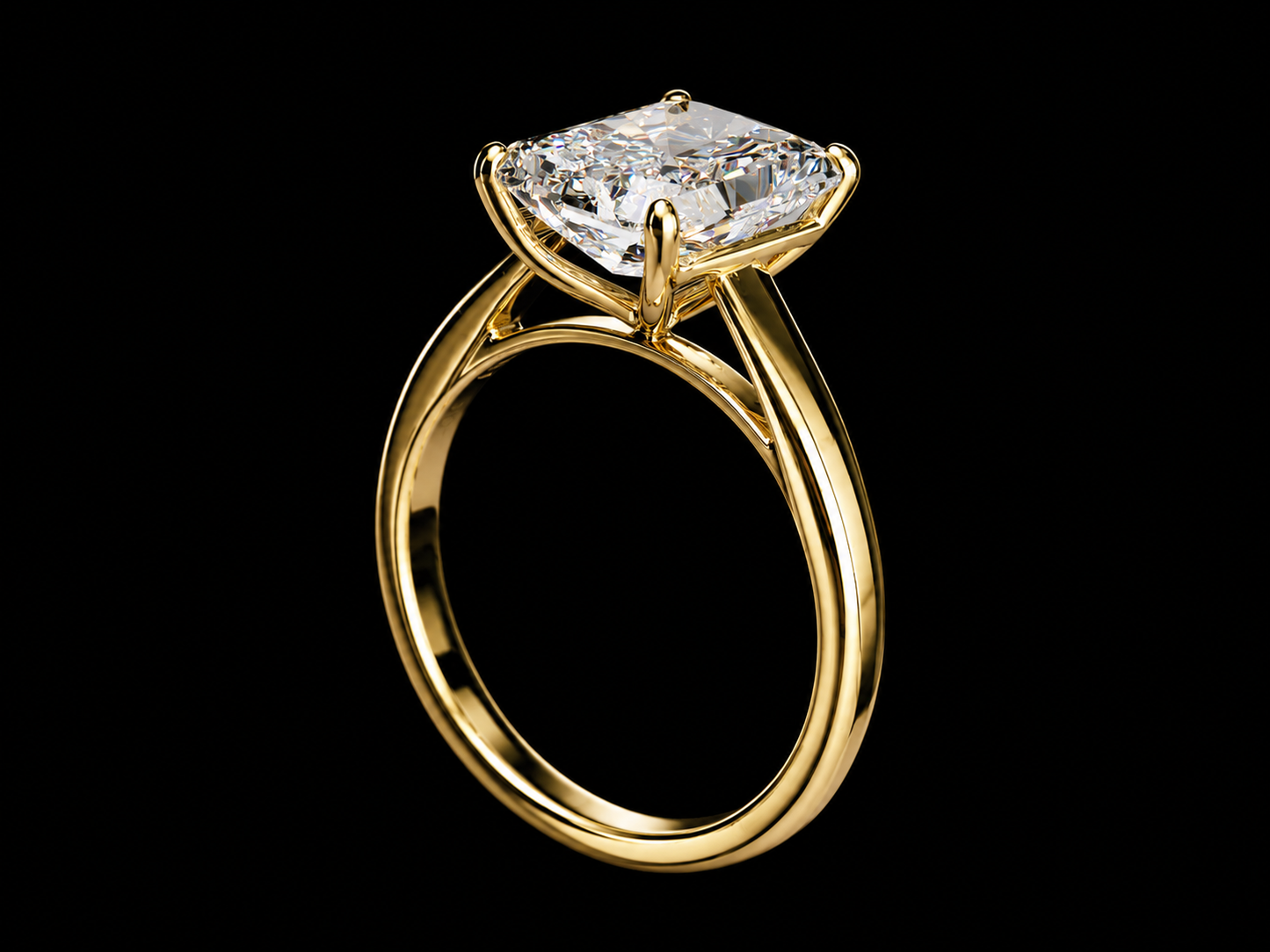 14K White Gold Split Shank Asscher-Cut Diamond Engagement Ring – 2.52 CT E VVS2 IGI Certified (Copy) Angelica Jewellers