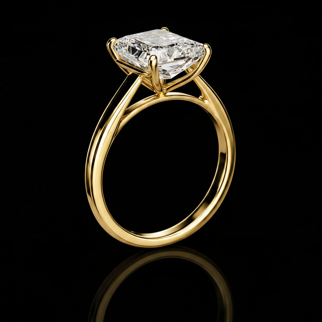 3.07 CT Elongated Radiant Lab-Grown Diamond Solitaire Engagement Ring – E VVS2 IGI