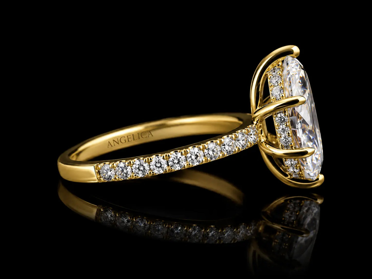 14K Yellow Gold Marquise Lab Diamond Engagement Ring – 2.99 CTW Angelica Jewellers