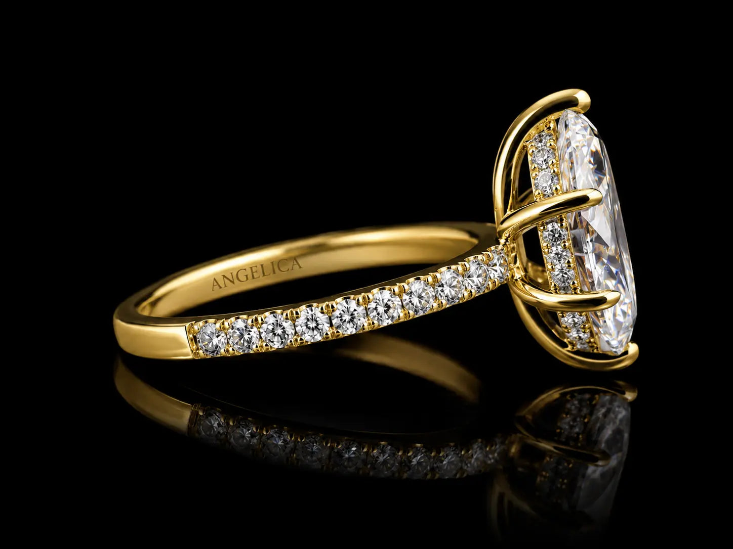 14K Yellow Gold Marquise Lab Diamond Engagement Ring – 2.99 CTW Angelica Jewellers