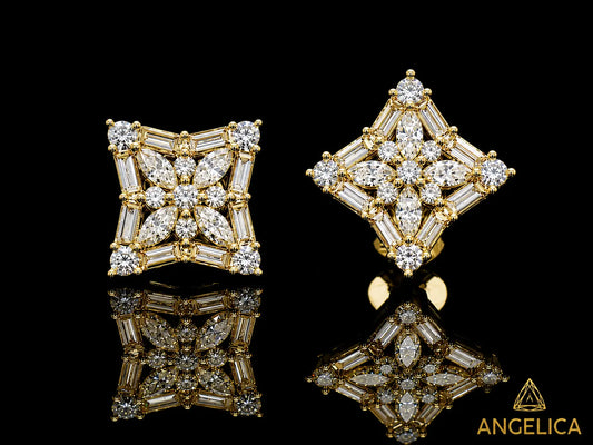 14K YELLOW GOLD MARQUISE, ROUND AND BAGUETTE  VVS F+ DIAMOND Angelica Jewellers