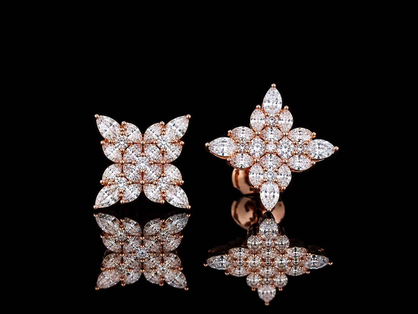 14K ROSE GOLD MARQUISE, ROUND AND PEAR VVS F+ DIAMOND Angelica Jewellers