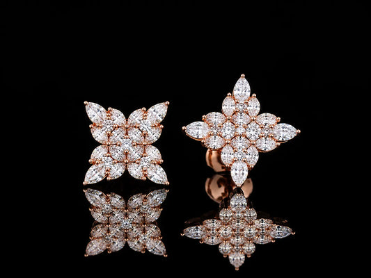14K Rose Gold Diamond Statement Stud Earrings – Signature Collection Angelica Jewellers