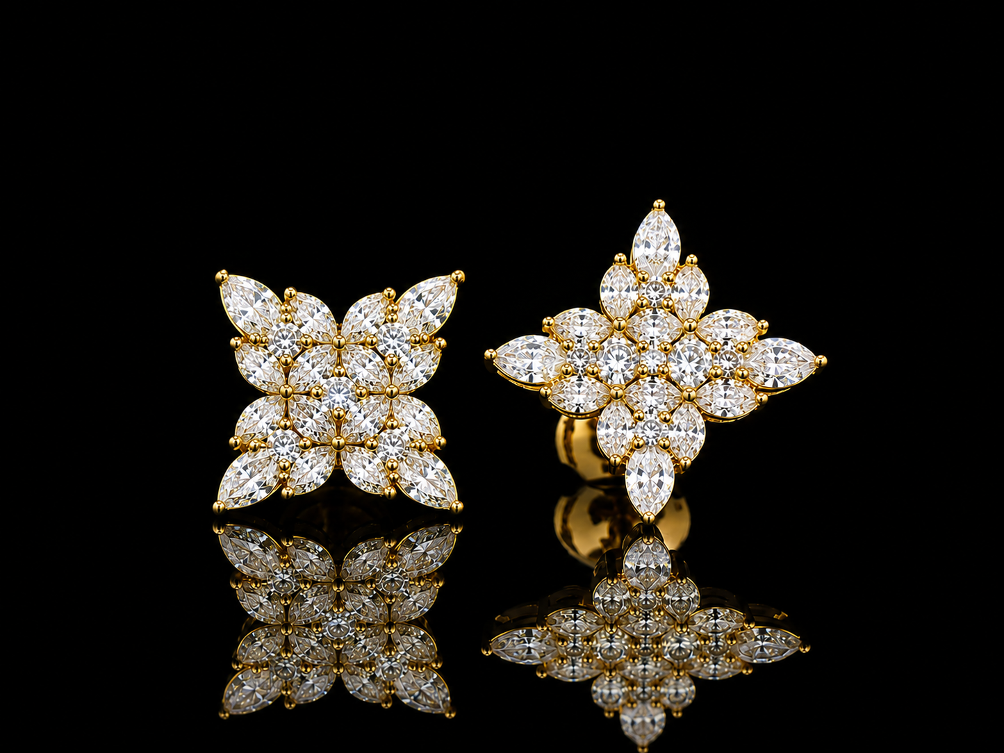 14K YELLOW GOLD MARQUISE, ROUND AND PEAR VVS F+ DIAMOND Angelica Jewellers