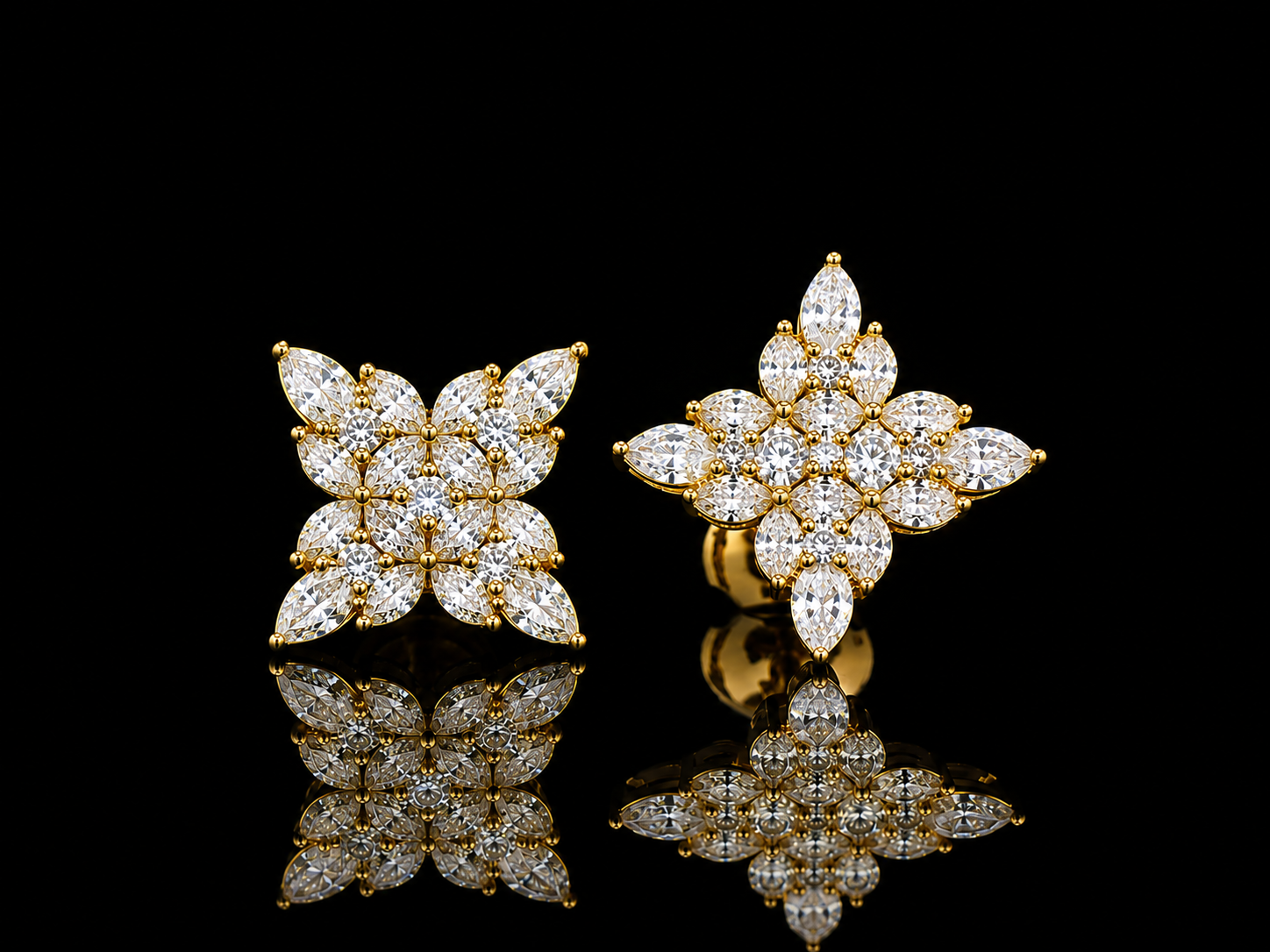 14K YELLOW GOLD MARQUISE, ROUND AND PEAR VVS F+ DIAMOND Angelica Jewellers