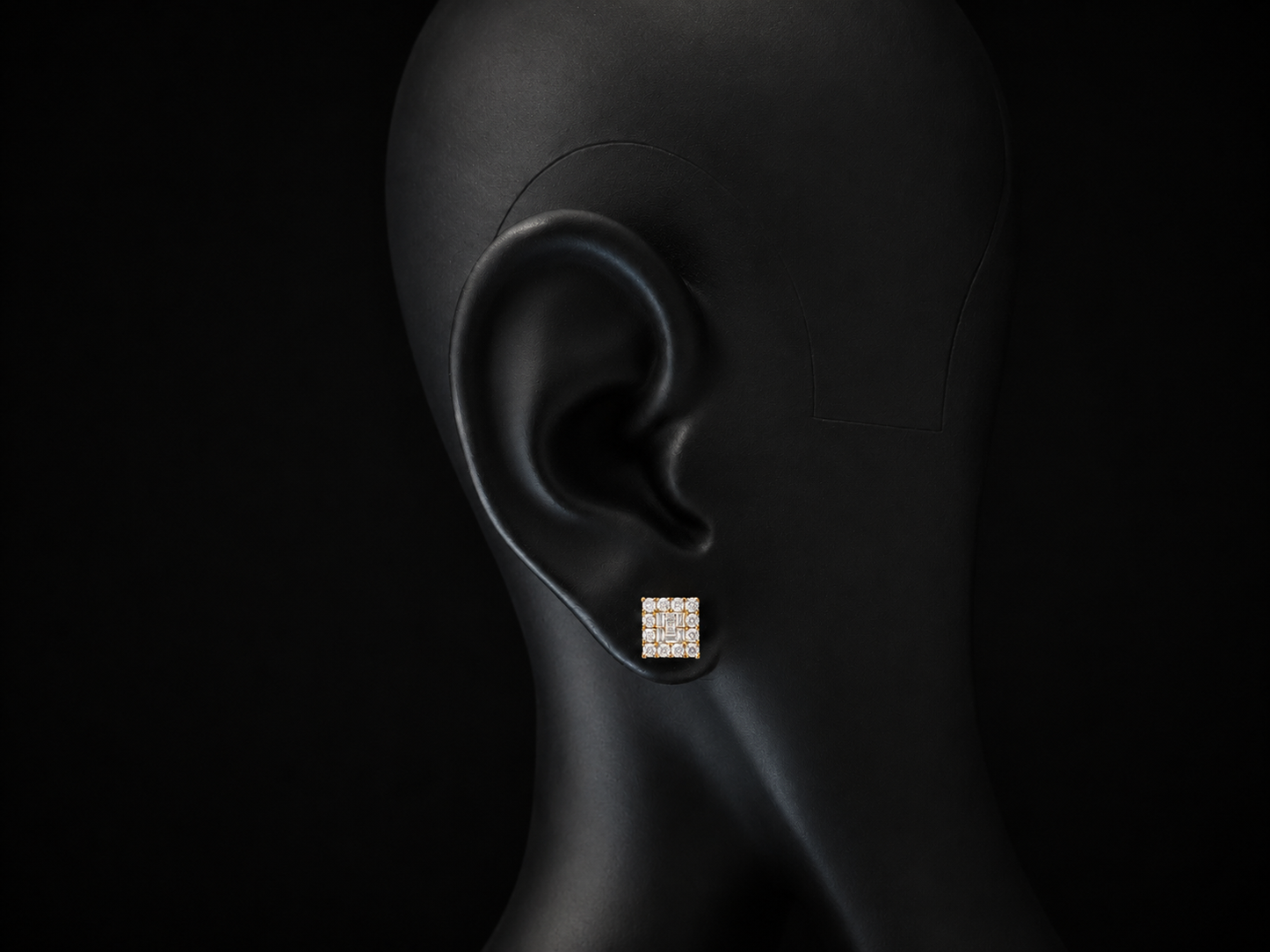 10K YELLOW GOLD BAGUETTE AND ROUND DIAMOND EARRINGS Angelica Jewellers