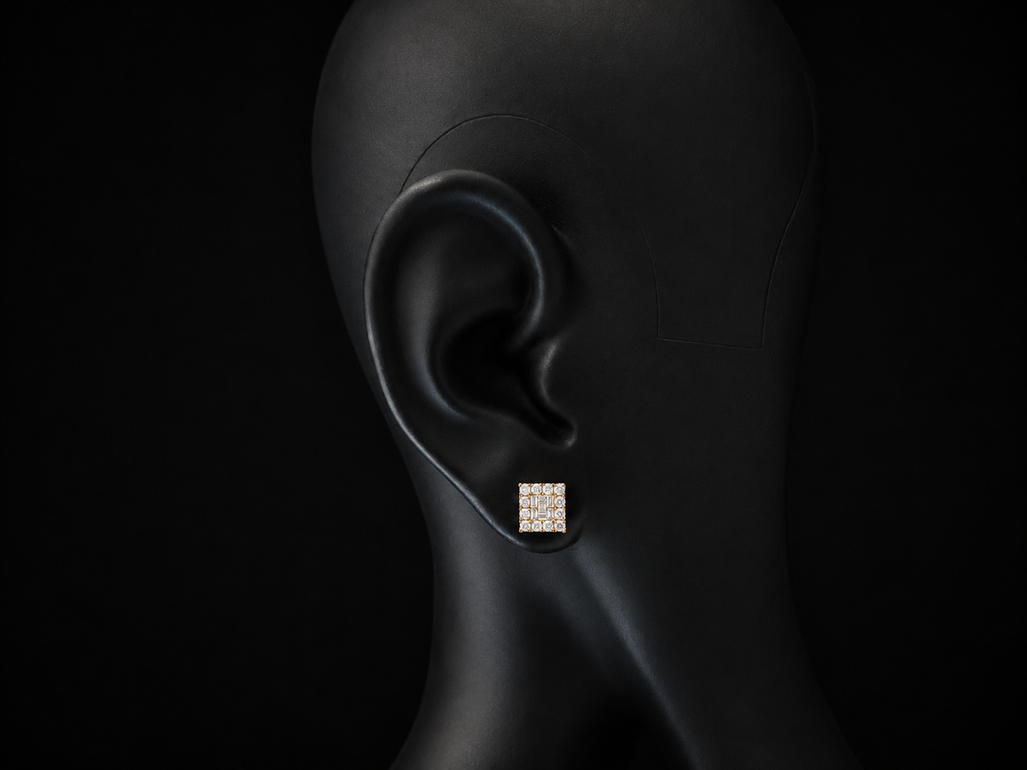 10K YELLOW GOLD BAGUETTE AND ROUND DIAMOND EARRINGS Angelica Jewellers