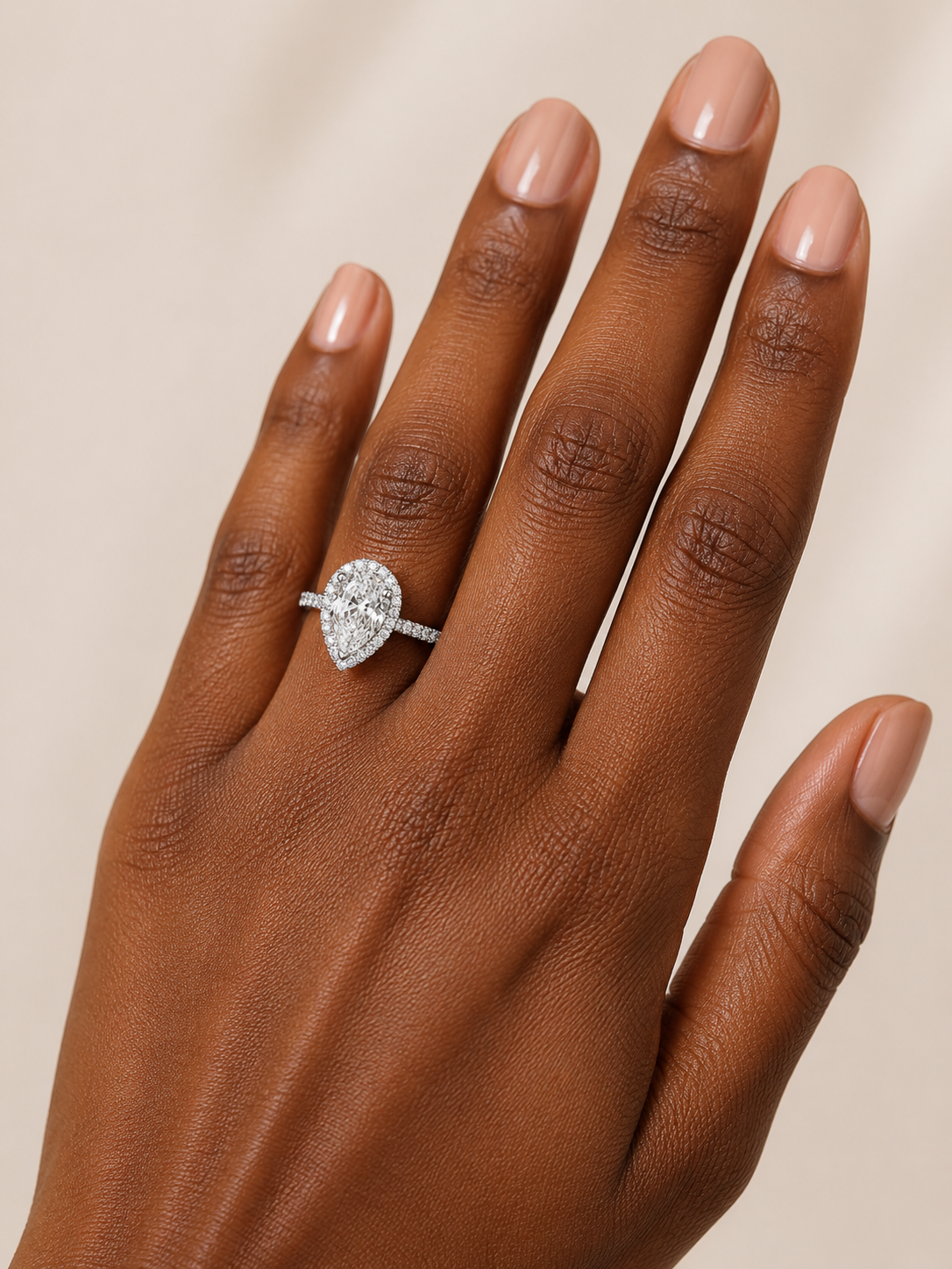 14K White Gold Pear Shape Lab Diamond Engagement Ring – 2.15 ct Total – IGI Certified Angelica Jewellers