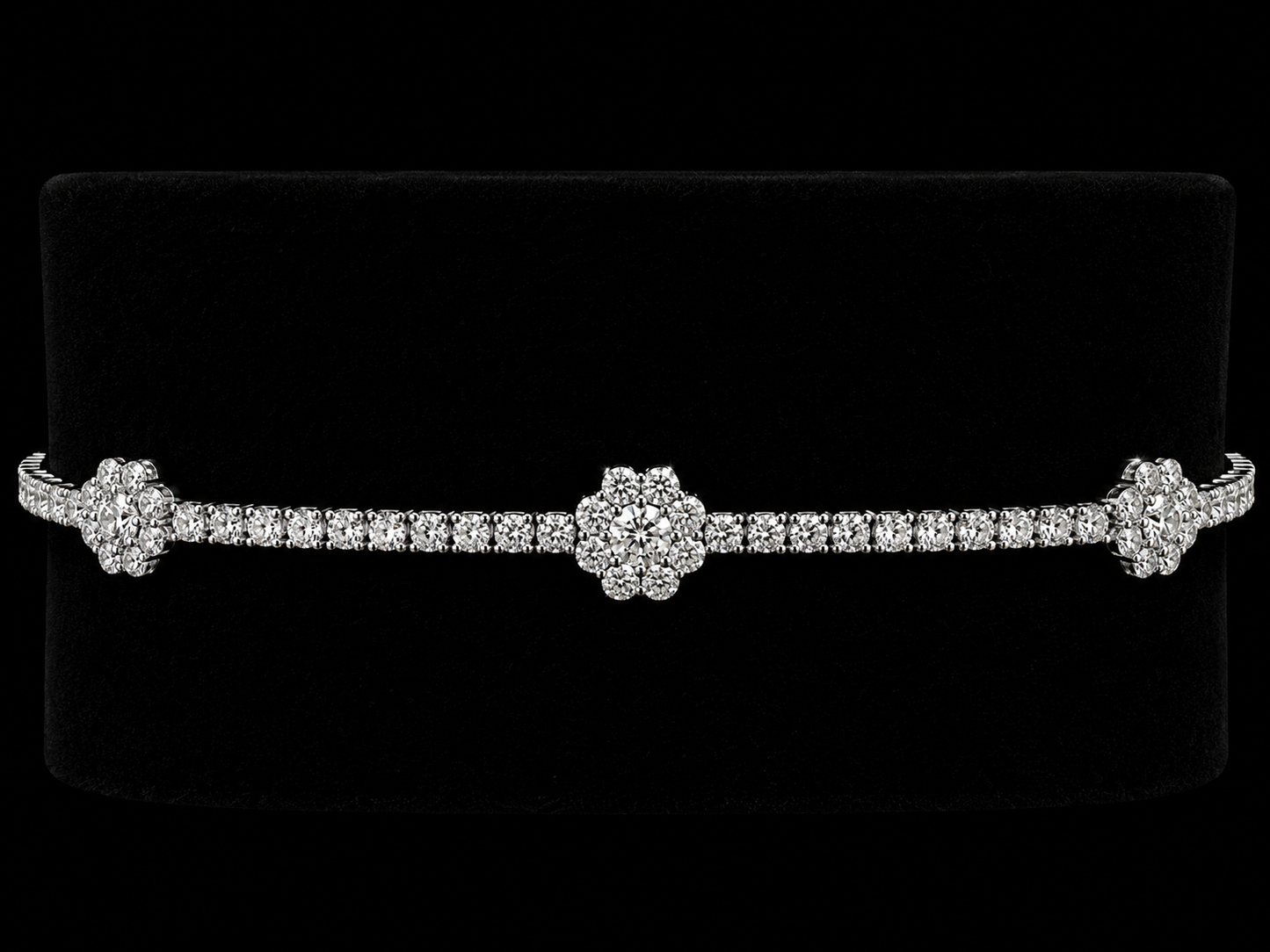 14K WHITE GOLD VVS-VS F+ LAB DIAMOND TENNIS BRACELET