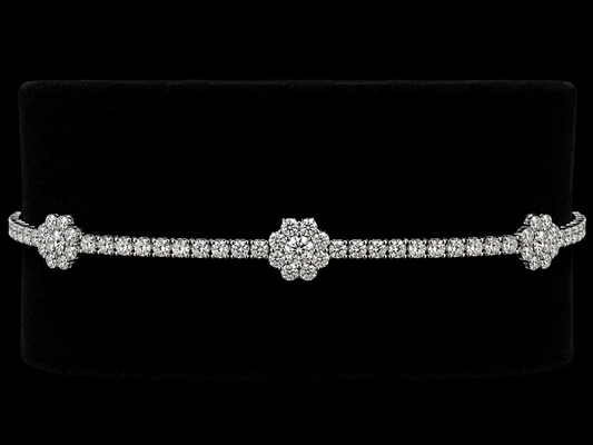 14K WHITE GOLD VVS-VS F+ LAB DIAMOND TENNIS BRACELET
