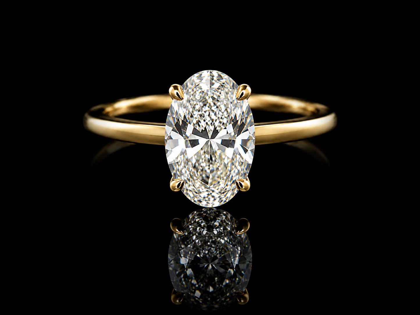 18K Yellow Gold Oval Lab Diamond Engagement Ring – 1.31 ct Total – IGI Certified Angelica Jewellers