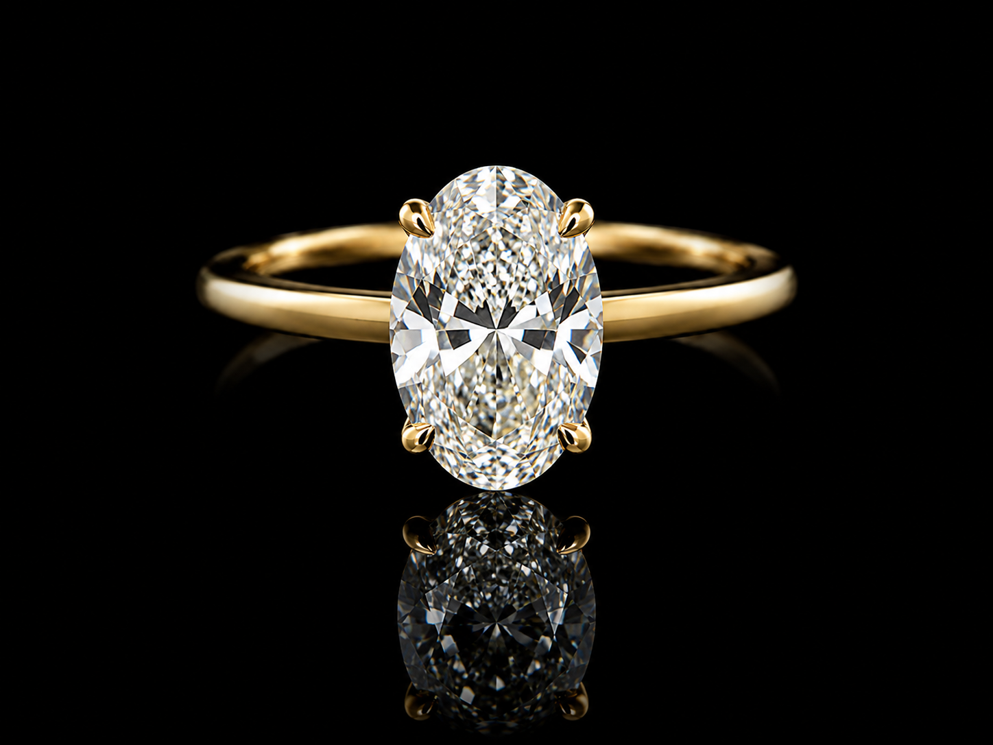 18K Yellow Gold Oval Lab Diamond Engagement Ring – 1.31 ct Total – IGI Certified Angelica Jewellers
