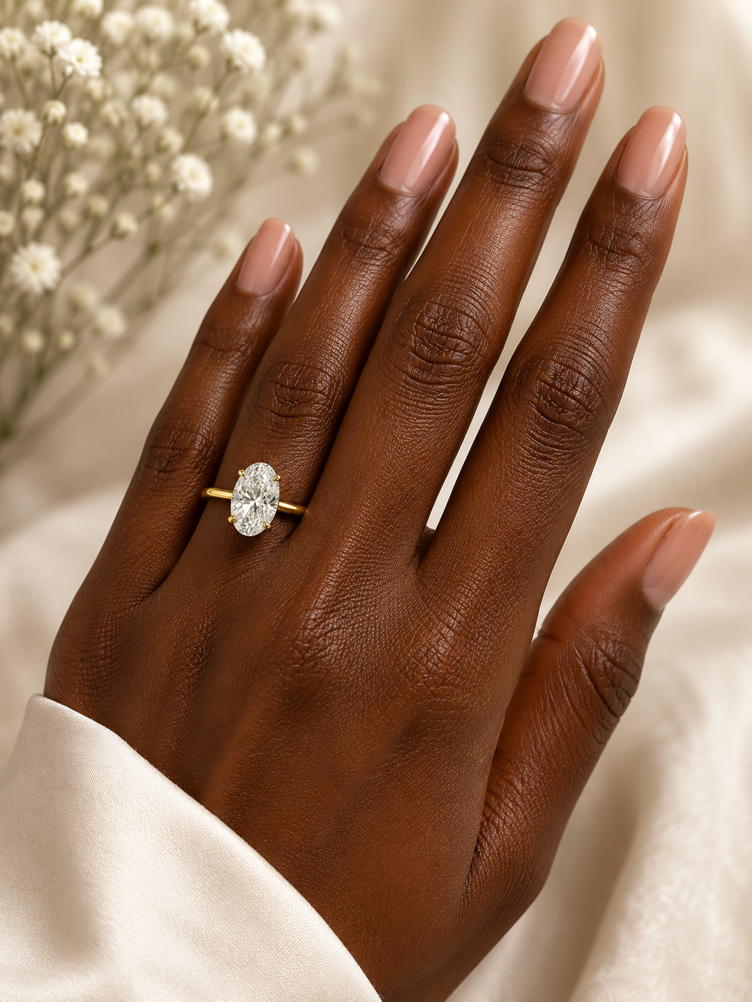 18K Yellow Gold Oval Lab Diamond Engagement Ring – 1.31 ct Total – IGI Certified Angelica Jewellers