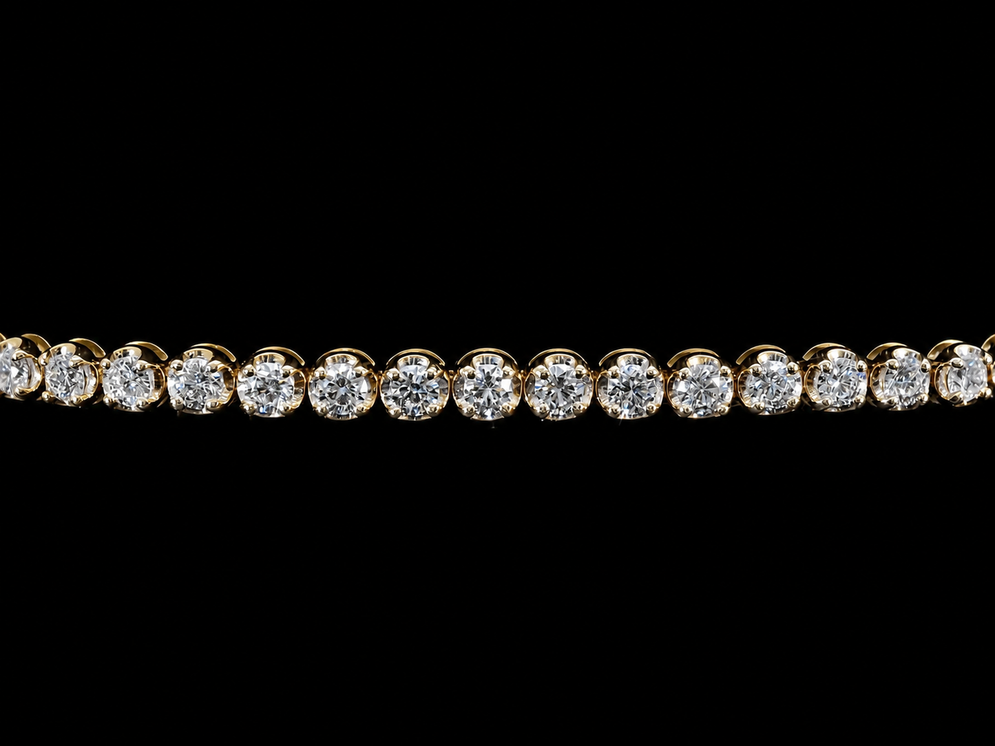14K YELLOW GOLD 3.80MM VVS F+ DIAMOND TENNIS BRACELET