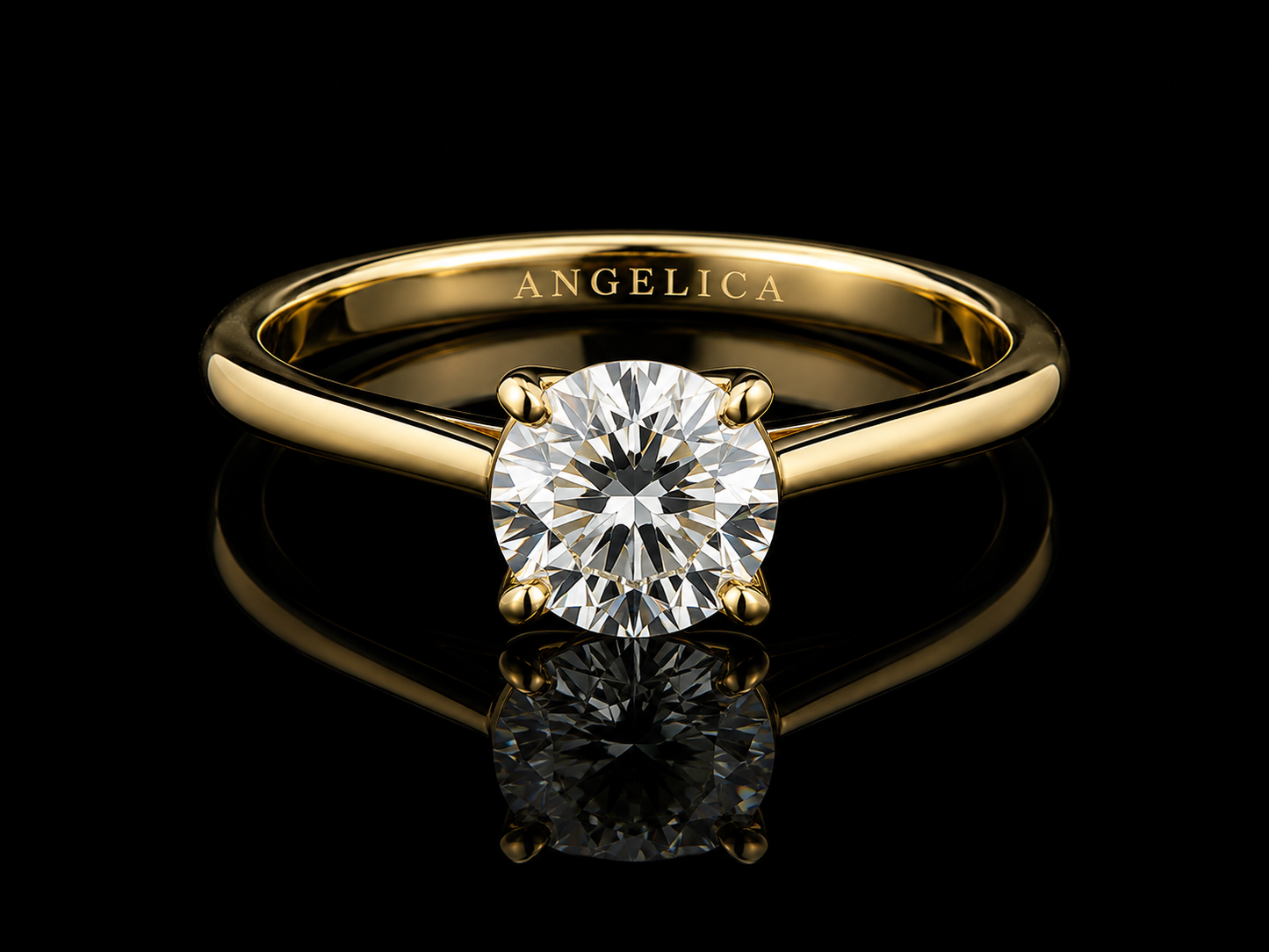 18K YELLOW GOLD LAB DIAMOND ROUND BRILLIANT ENGAGEMENT RING 1.00CT Angelica Jewellers