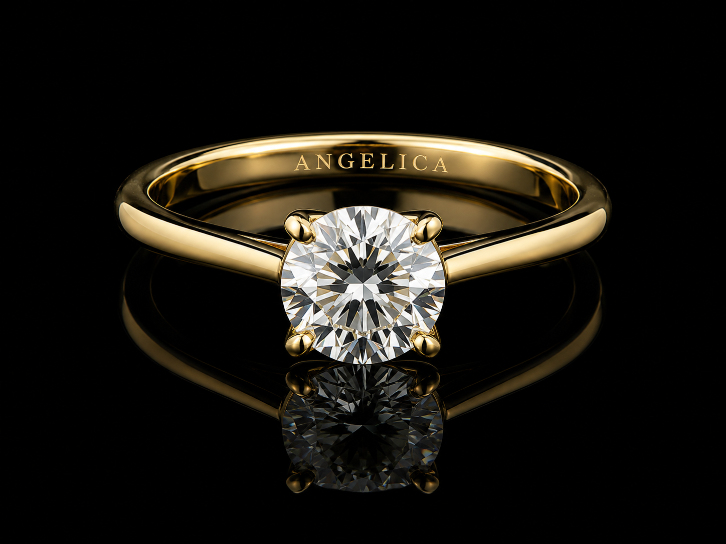 18K YELLOW GOLD LAB DIAMOND ROUND BRILLIANT ENGAGEMENT RING 1.00CT Angelica Jewellers