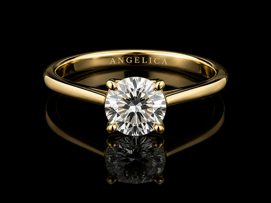 18K YELLOW GOLD LAB DIAMOND ROUND BRILLIANT ENGAGEMENT RING 1.00CT