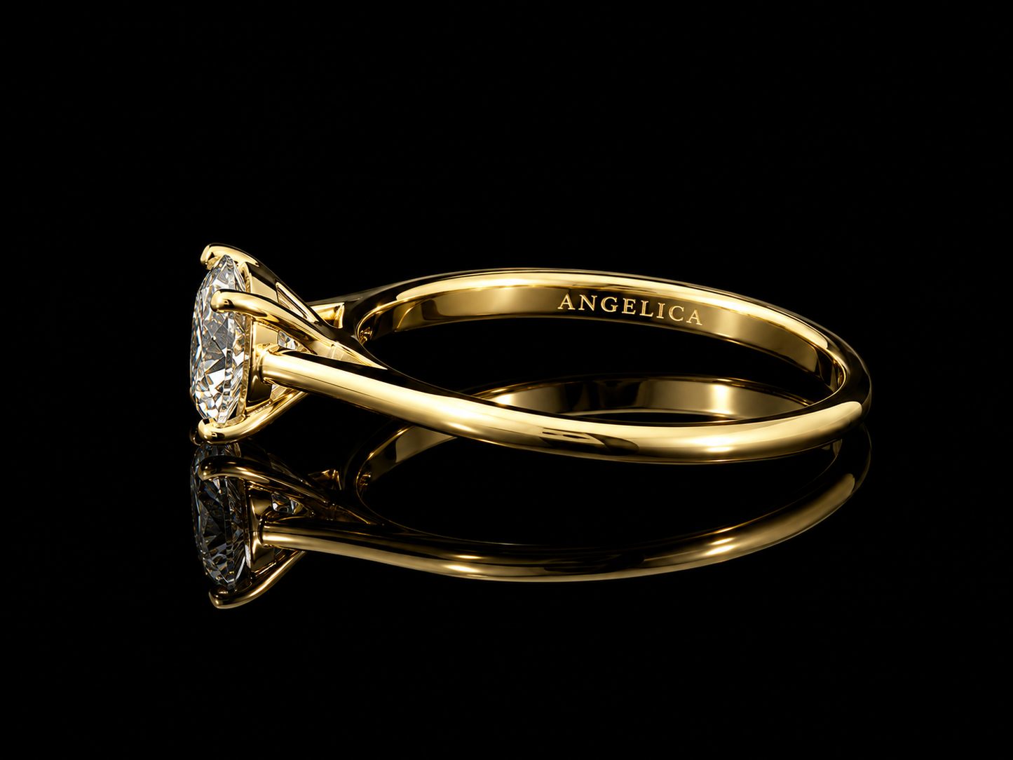 18K YELLOW GOLD LAB DIAMOND ROUND BRILLIANT ENGAGEMENT RING 1.00CT Angelica Jewellers