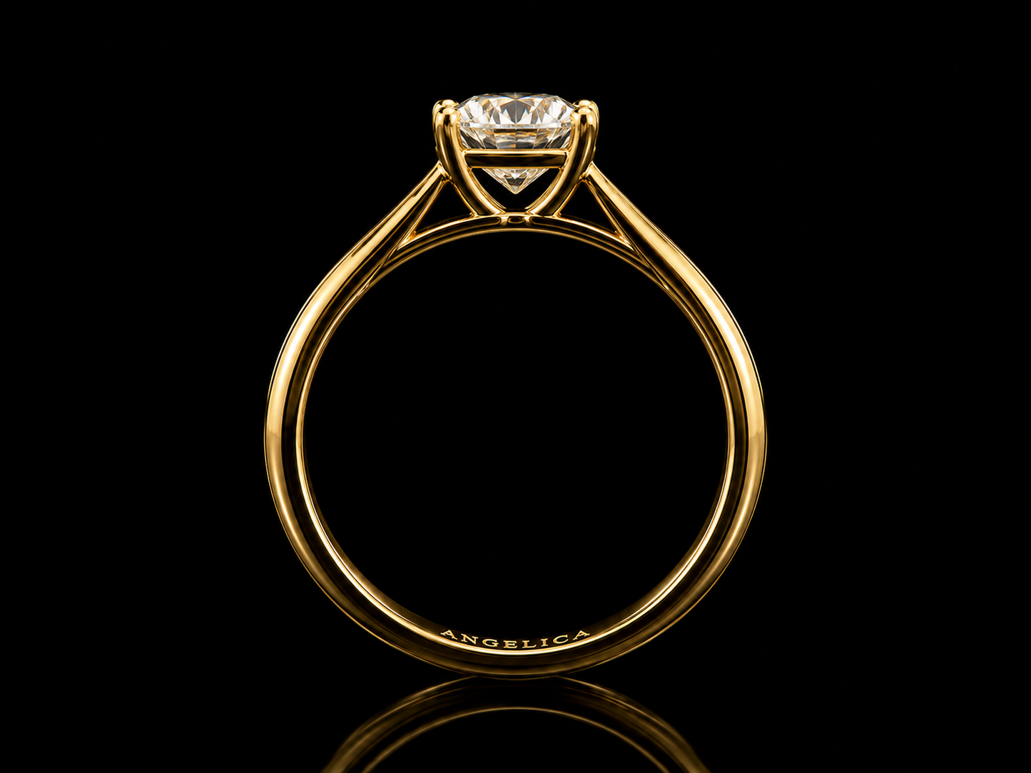 18K YELLOW GOLD LAB DIAMOND ROUND BRILLIANT ENGAGEMENT RING 1.00CT Angelica Jewellers