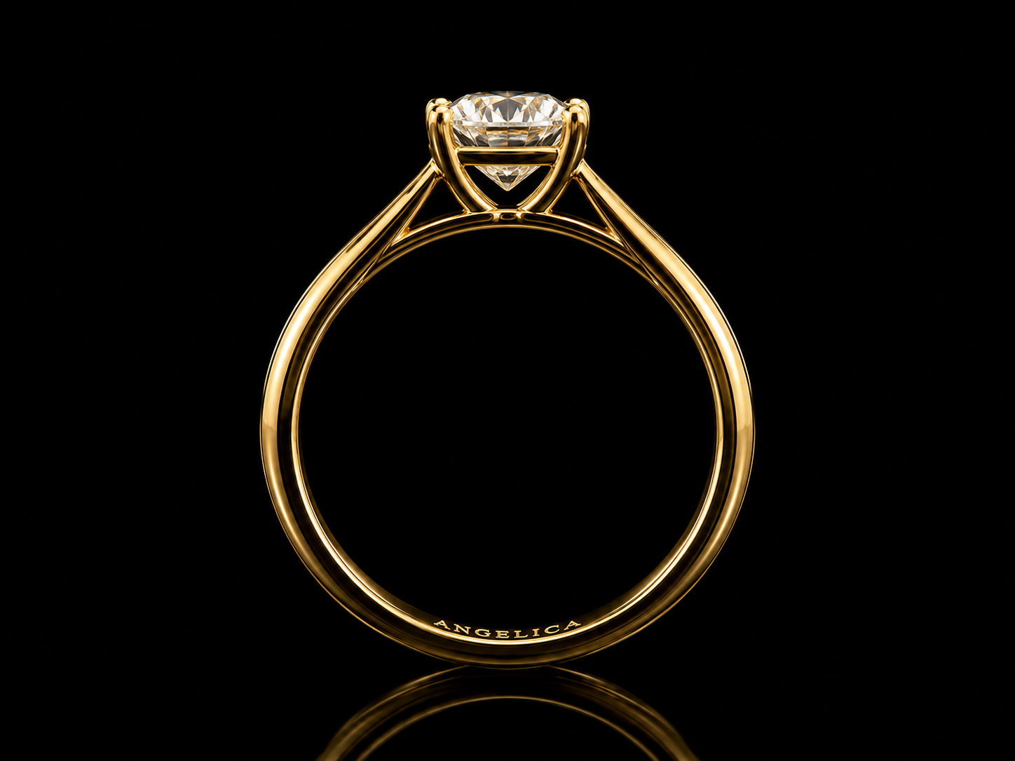 18K YELLOW GOLD LAB DIAMOND ROUND BRILLIANT ENGAGEMENT RING 1.00CT Angelica Jewellers