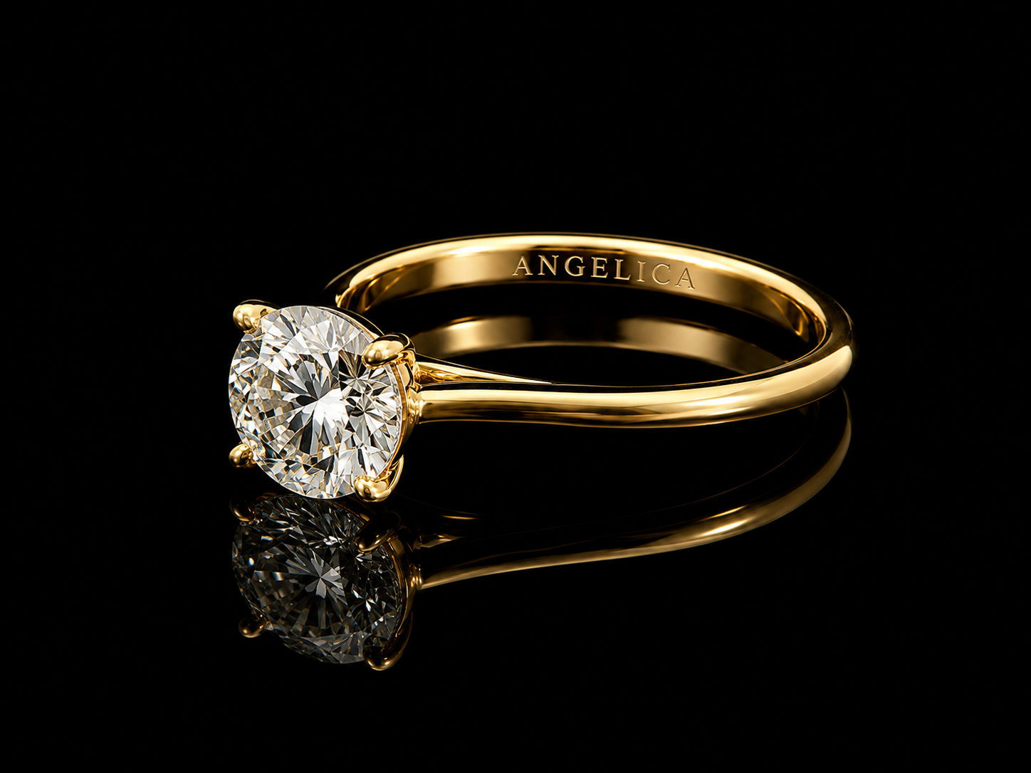 18K YELLOW GOLD LAB DIAMOND ROUND BRILLIANT ENGAGEMENT RING 1.00CT Angelica Jewellers