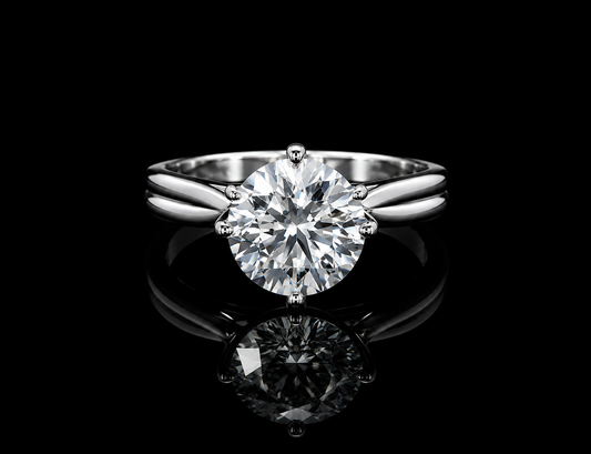 18K White Gold Lab-Grown Round Cut Diamond Engagement Ring – 2.00 CT IGI Certified | Twist Cross Setting